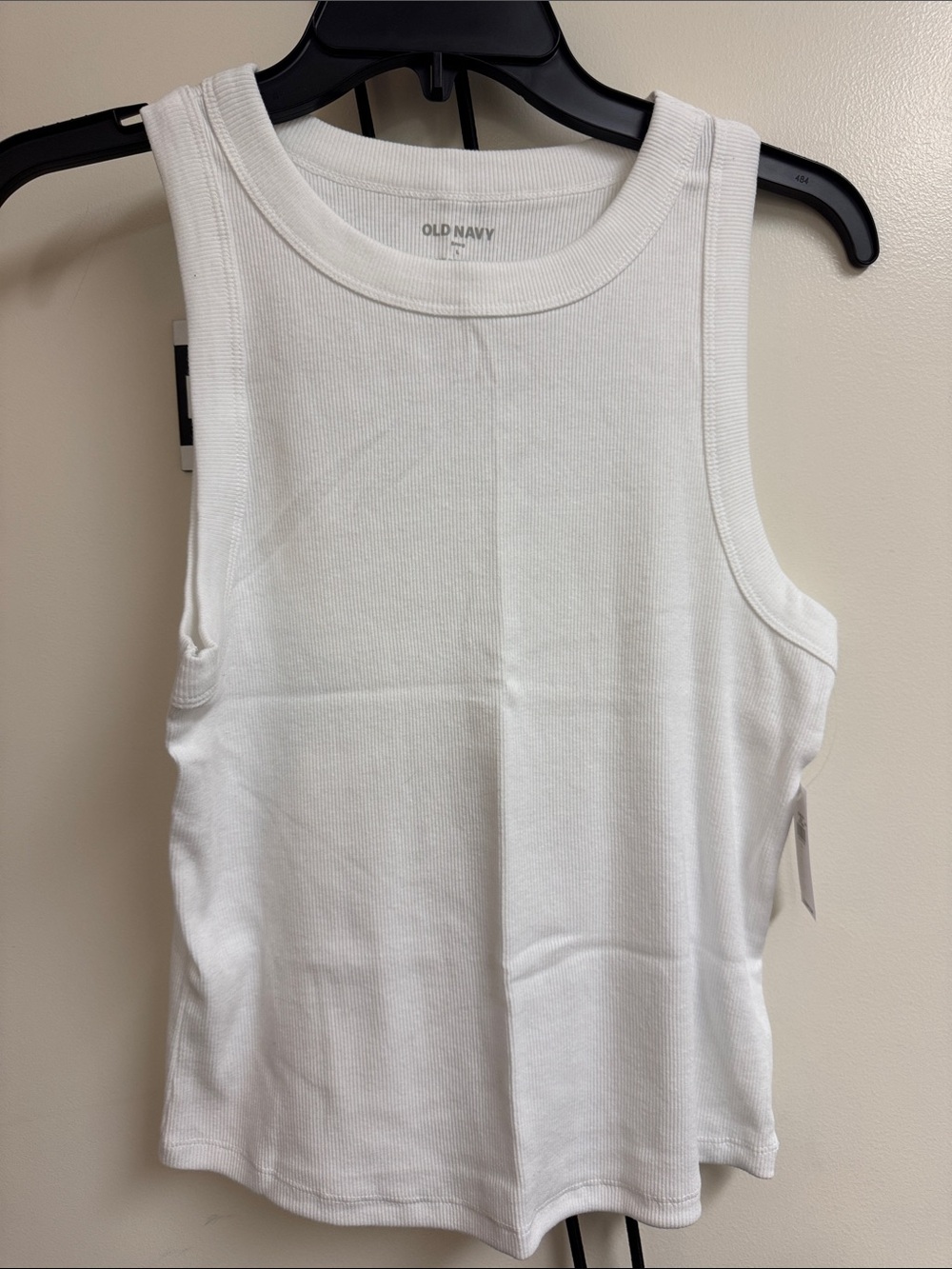 Old Navy White Ribbed Scoop Neck Tank